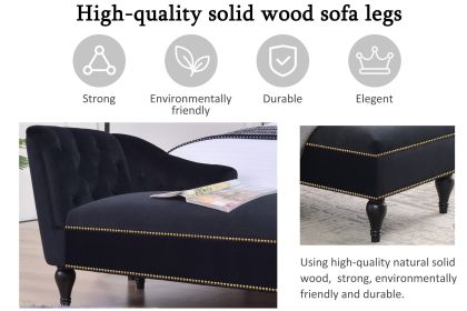 Velvet Chaise Lounge with Nailhead Trim Velvet Chaise Lounge with Nailhead Trim